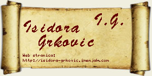 Isidora Grković vizit kartica